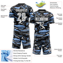 Load image into Gallery viewer, Custom Figure White Black-Light Blue Fluid Art Splash Sublimation Soccer Uniform Jersey
