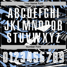 Load image into Gallery viewer, Custom Figure White Black-Light Blue Fluid Art Splash Sublimation Soccer Uniform Jersey
