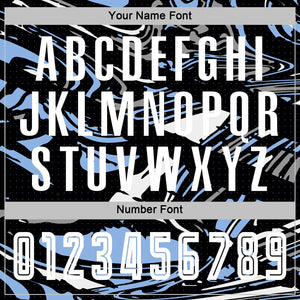 Custom Figure White Black-Light Blue Fluid Art Splash Sublimation Soccer Uniform Jersey