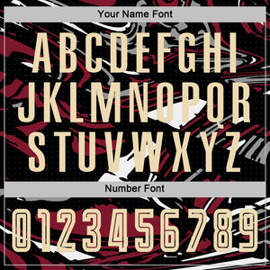 Custom Figure Cream Black-Crimson Fluid Art Splash Sublimation Soccer Uniform Jersey