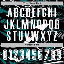 Load image into Gallery viewer, Custom Figure White Black-Teal Fluid Art Splash Sublimation Soccer Uniform Jersey

