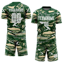 Load image into Gallery viewer, Custom Figure White Green-Cream Fluid Art Splash Sublimation Soccer Uniform Jersey
