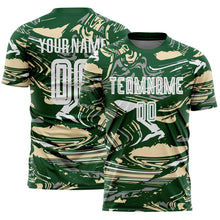 Load image into Gallery viewer, Custom Figure White Green-Cream Fluid Art Splash Sublimation Soccer Uniform Jersey
