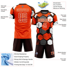 Загрузить изображение в средство просмотра галереи, Custom Brown Orange-White Geometric Shape Sublimation Soccer Uniform Jersey
