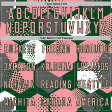 Load image into Gallery viewer, Custom Green Medium Pink-White Geometric Shape Sublimation Soccer Uniform Jersey
