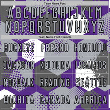 Load image into Gallery viewer, Custom Purple Gray White-Black Geometric Shape Sublimation Soccer Uniform Jersey
