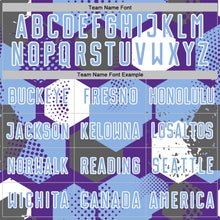 Load image into Gallery viewer, Custom Purple Light Blue-White Geometric Shape Sublimation Soccer Uniform Jersey
