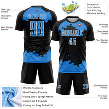 Charger l&#39;image dans la galerie, Custom Black Powder Blue-White Abstract Fragment Art Sublimation Soccer Uniform Jersey

