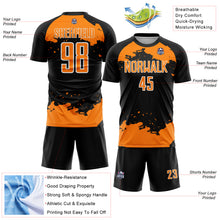 Load image into Gallery viewer, Custom Black Bay Orange-White Abstract Fragment Art Sublimation Soccer Uniform Jersey
