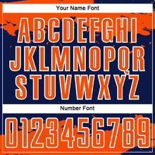 Load image into Gallery viewer, Custom Navy Orange-White Abstract Fragment Art Sublimation Soccer Uniform Jersey
