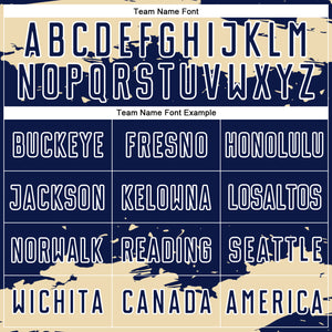 Custom Navy Cream-White Abstract Fragment Art Sublimation Soccer Uniform Jersey
