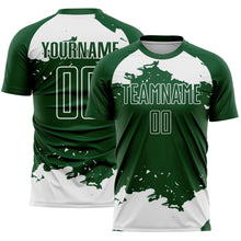 Load image into Gallery viewer, Custom Green White Abstract Fragment Art Sublimation Soccer Uniform Jersey

