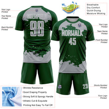 Load image into Gallery viewer, Custom Green Gray-White Abstract Fragment Art Sublimation Soccer Uniform Jersey
