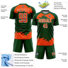 Load image into Gallery viewer, Custom Green Orange-White Abstract Fragment Art Sublimation Soccer Uniform Jersey
