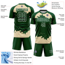 Load image into Gallery viewer, Custom Green Cream-White Abstract Fragment Art Sublimation Soccer Uniform Jersey
