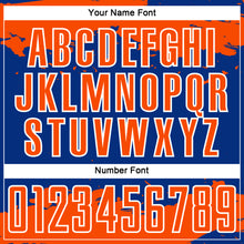 Load image into Gallery viewer, Custom Royal Orange-White Abstract Fragment Art Sublimation Soccer Uniform Jersey
