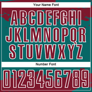 Custom Teal Crimson-White Abstract Fragment Art Sublimation Soccer Uniform Jersey