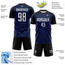 Charger l&#39;image dans la galerie, Custom Black White-Royal Geometric Arrow Sublimation Soccer Uniform Jersey
