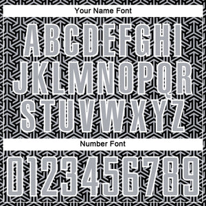 Custom Black Gray-White Geometric Arrow Sublimation Soccer Uniform Jersey