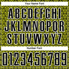 Load image into Gallery viewer, Custom Black Neon Yellow-White Geometric Arrow Sublimation Soccer Uniform Jersey
