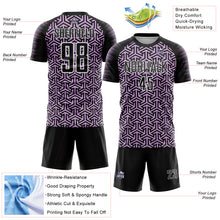 Load image into Gallery viewer, Custom Black Light Purple-White Geometric Arrow Sublimation Soccer Uniform Jersey
