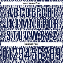 Laden Sie das Bild in den Galerie-Viewer, Custom Navy White Geometric Arrow Sublimation Soccer Uniform Jersey
