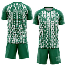 Загрузить изображение в средство просмотра галереи, Custom Kelly Green White Geometric Arrow Sublimation Soccer Uniform Jersey
