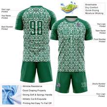 Загрузить изображение в средство просмотра галереи, Custom Kelly Green White Geometric Arrow Sublimation Soccer Uniform Jersey
