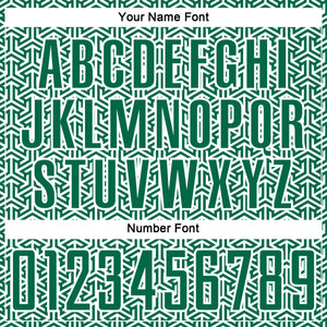 Custom Kelly Green White Geometric Arrow Sublimation Soccer Uniform Jersey