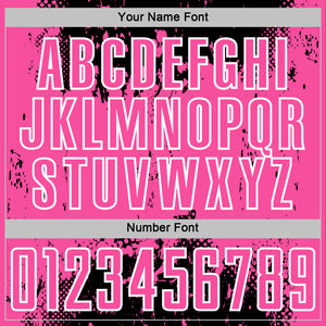 Custom Black Pink-White Abstract Splatter Grunge Art Sports Sublimation Soccer Uniform Jersey
