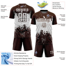 Load image into Gallery viewer, Custom Brown White Abstract Splatter Grunge Art Sports Sublimation Soccer Uniform Jersey
