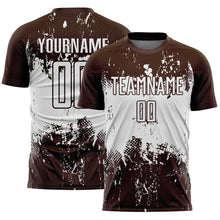 Load image into Gallery viewer, Custom Brown White Abstract Splatter Grunge Art Sports Sublimation Soccer Uniform Jersey
