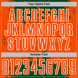 Custom Green Orange-White Abstract Splatter Grunge Art Sports Sublimation Soccer Uniform Jersey