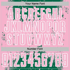 Custom Kelly Green Light Pink-White Abstract Splatter Grunge Art Sports Sublimation Soccer Uniform Jersey