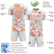 Laden Sie das Bild in den Galerie-Viewer, Custom White Orange Curve Lines Sports Sublimation Soccer Uniform Jersey
