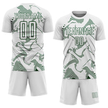 Laden Sie das Bild in den Galerie-Viewer, Custom White Green Curve Lines Sports Sublimation Soccer Uniform Jersey
