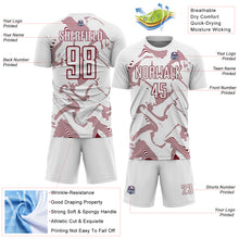 Laden Sie das Bild in den Galerie-Viewer, Custom White Crimson Curve Lines Sports Sublimation Soccer Uniform Jersey
