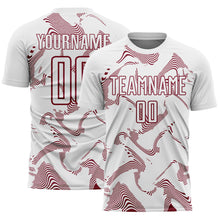 Laden Sie das Bild in den Galerie-Viewer, Custom White Crimson Curve Lines Sports Sublimation Soccer Uniform Jersey
