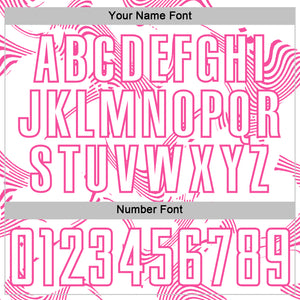 Custom White Pink Curve Lines Sports Sublimation Soccer Uniform Jersey