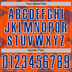 Custom Orange Royal-White Curve Lines Sports Sublimation Soccer Uniform Jersey