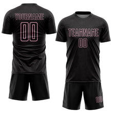 Загрузить изображение в средство просмотра галереи, Custom Black Light Pink Geometric Shape Sports Sublimation Soccer Uniform Jersey
