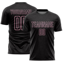 Загрузить изображение в средство просмотра галереи, Custom Black Light Pink Geometric Shape Sports Sublimation Soccer Uniform Jersey
