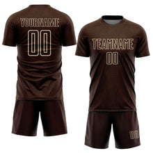 Загрузить изображение в средство просмотра галереи, Custom Brown Cream Geometric Shape Sports Sublimation Soccer Uniform Jersey
