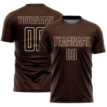 Загрузить изображение в средство просмотра галереи, Custom Brown Cream Geometric Shape Sports Sublimation Soccer Uniform Jersey

