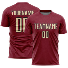 Загрузить изображение в средство просмотра галереи, Custom Crimson Cream-Black Geometric Shape Sports Sublimation Soccer Uniform Jersey
