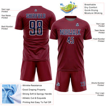 Загрузить изображение в средство просмотра галереи, Custom Crimson Navy-White Geometric Shape Sports Sublimation Soccer Uniform Jersey

