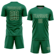 Загрузить изображение в средство просмотра галереи, Custom Kelly Green Cream Geometric Shape Sports Sublimation Soccer Uniform Jersey
