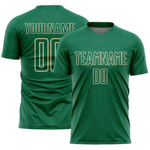 Загрузить изображение в средство просмотра галереи, Custom Kelly Green Cream Geometric Shape Sports Sublimation Soccer Uniform Jersey
