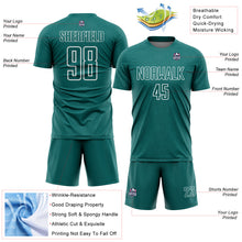 Load image into Gallery viewer, Custom Teal White Geometric Shape Sports Sublimation Soccer Uniform Jersey
