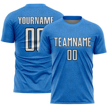 Load image into Gallery viewer, Custom Powder Blue White-Black Geometric Shape Sports Sublimation Soccer Uniform Jersey
